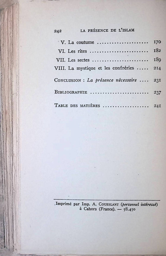 La présence de l'Islam