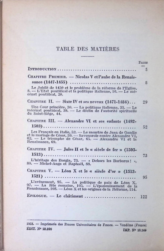 Les papes de la renaissance - que sais-je ?