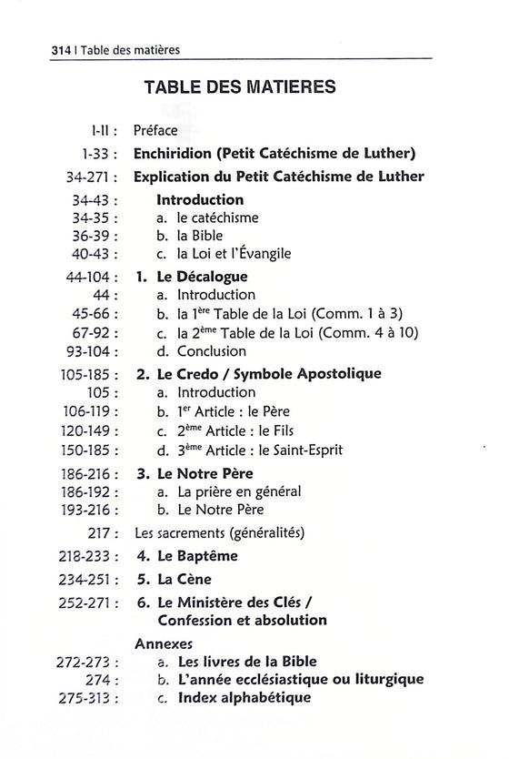 Le petit catéchisme de Martin Luther - avec explications et index