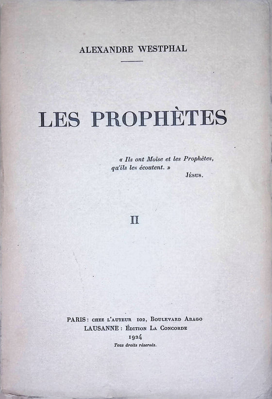 Les prophètes - Vol. 2 [WESTPHAL]
