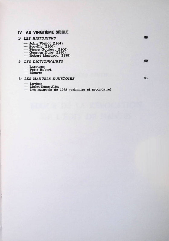 Eloge et Condamnation de la Révocation de l'Edit de Nantes