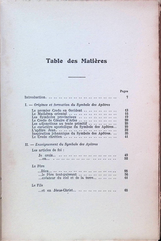 Le symbole des apôtres