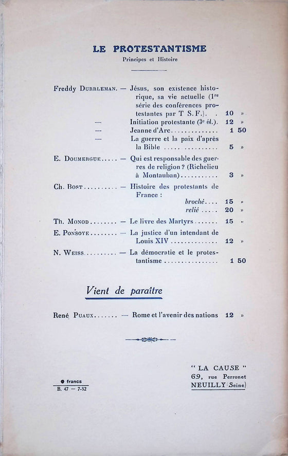 Du catholicisme romain au protestantisme français