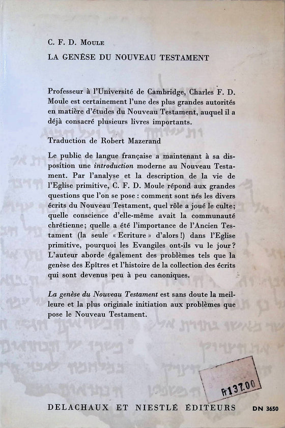 La genèse du nouveau testament