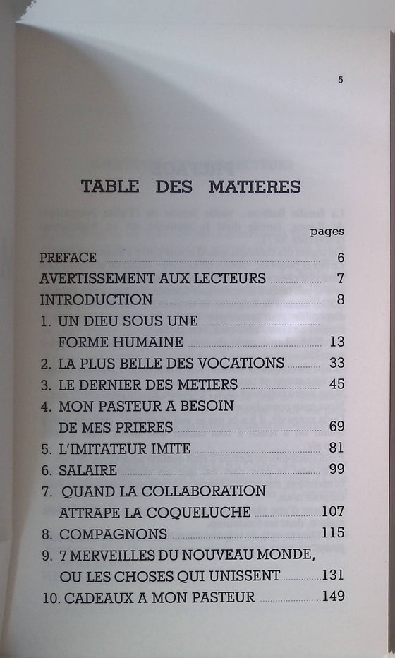 Mon pasteur côté cour, côté jardin