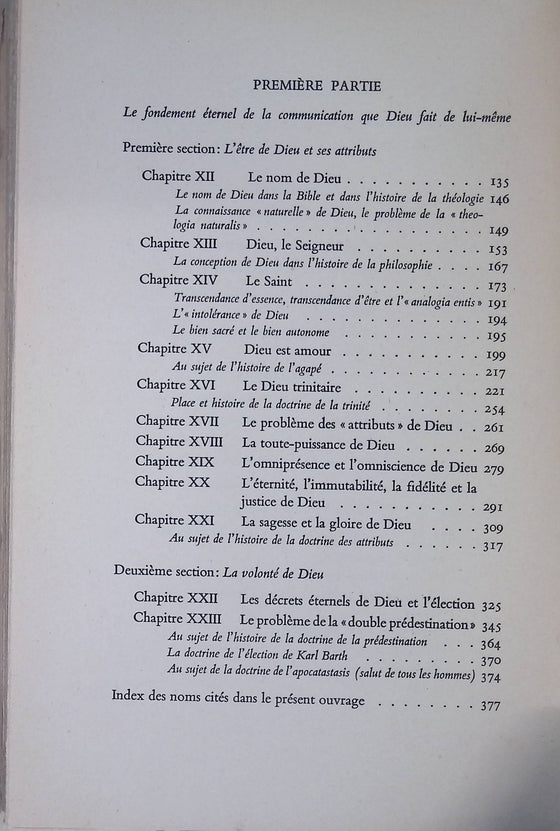 La doctrine chrétienne de Dieu - Tome 1