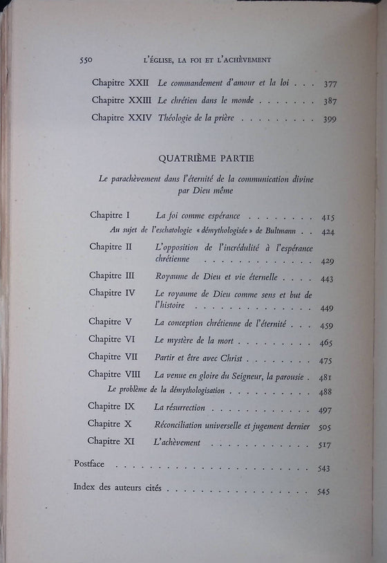 La doctrine chrétienne (De l'Eglise de la foi et de l'achèvement) - Tome 3