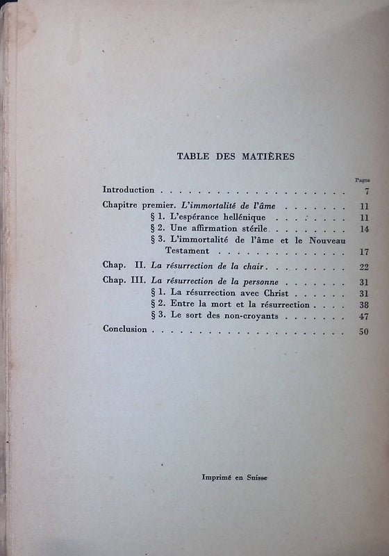 Le sort des trépassés