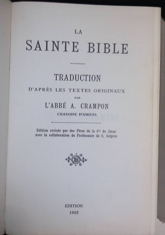 La Sainte Bible [Crampon 1905]