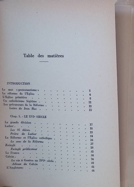 Brève Histoire du Protestantisme