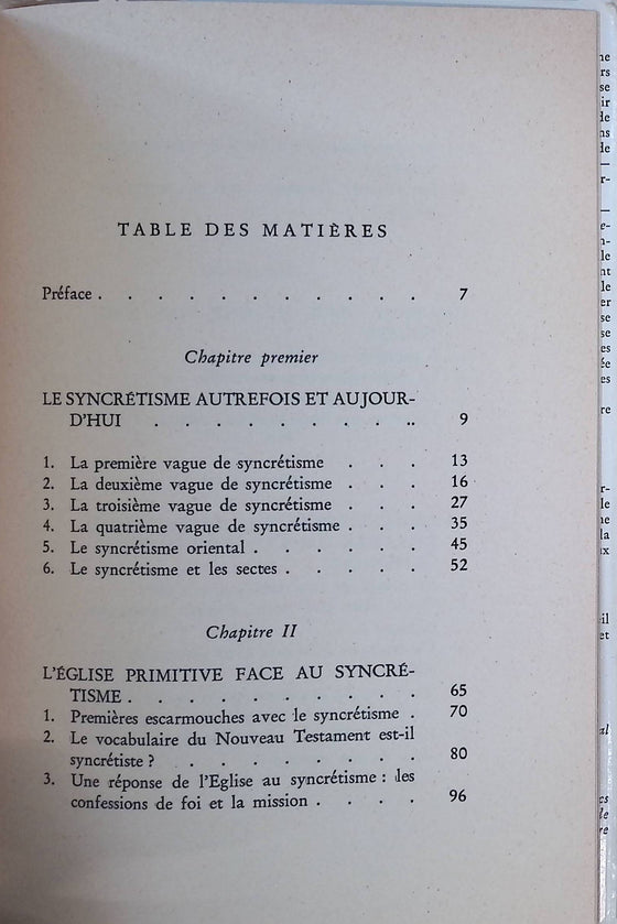 L'Eglise face au syncrétisme