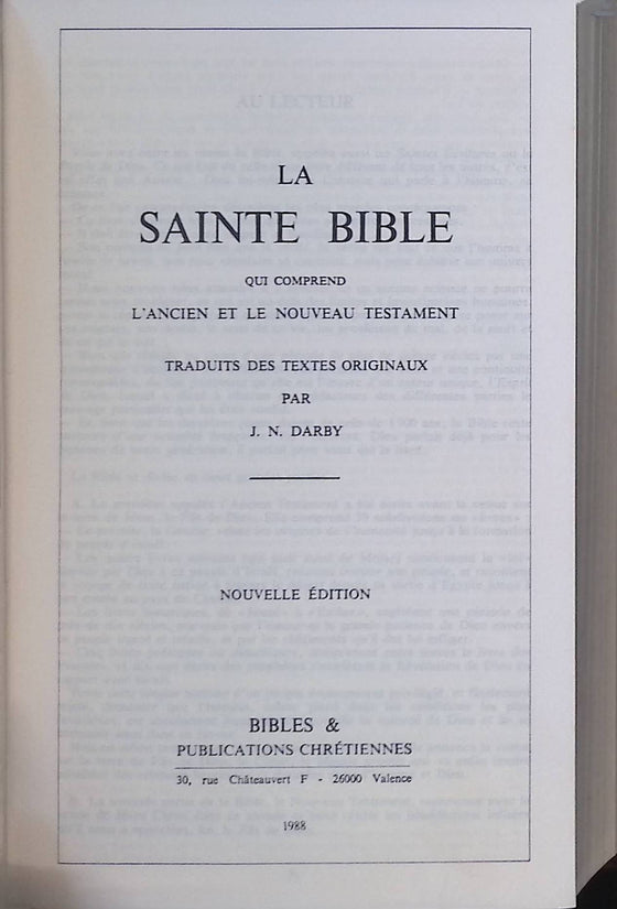 La Sainte Bible (Darby)