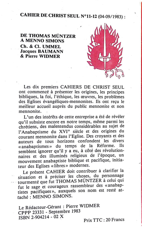 De Thomas Müntzer à Menno Simons