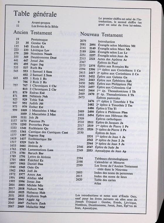 La Bible Osty (Traduction du chanoine Osty)