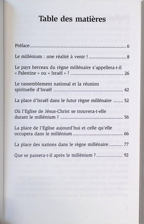 Le millénium - une utopie ?