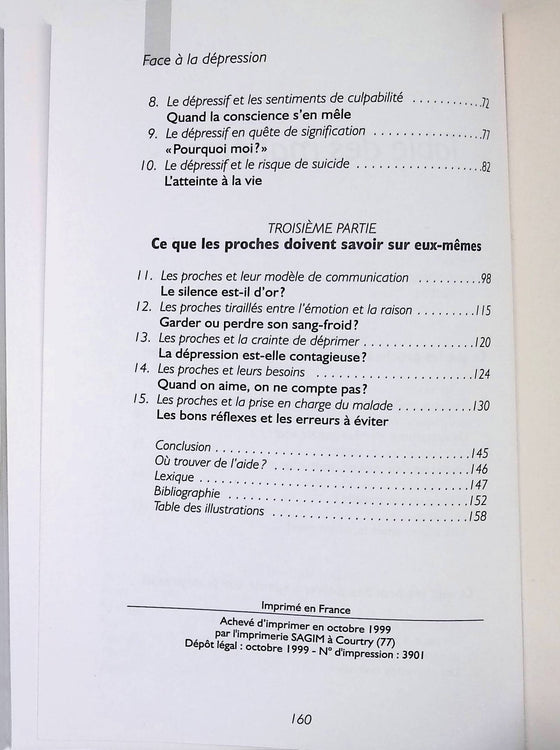 Face à la dépression : les proches et le malade