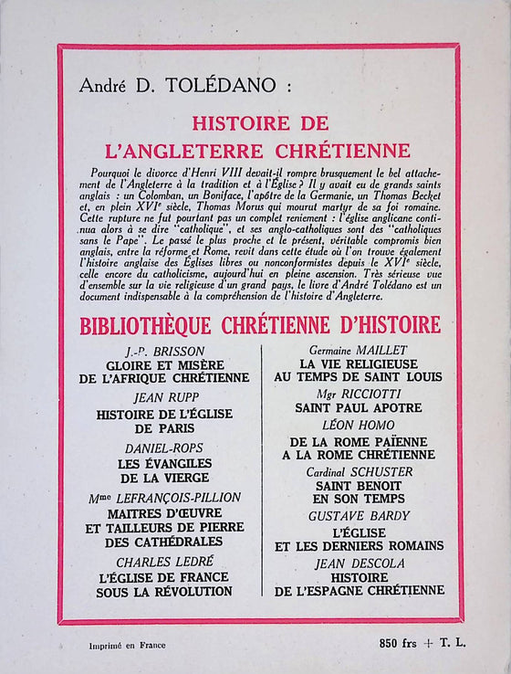 Histoire de l'Angleterre Chrétienne