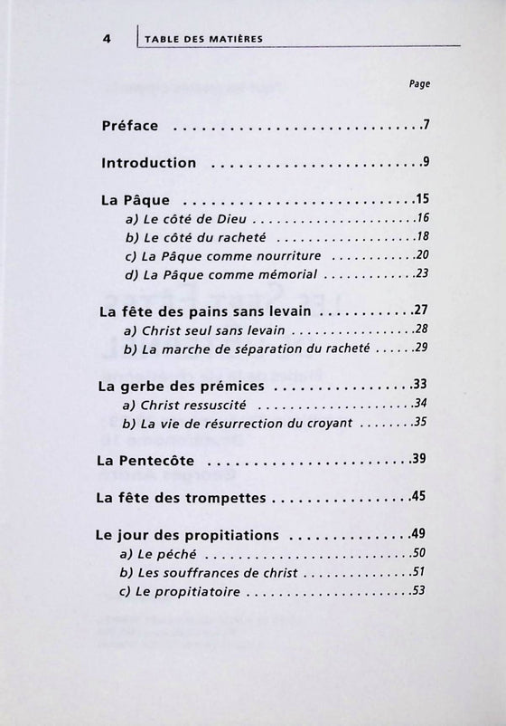 Les sept fêtes de l'Eternel : étapes de la vie chrétienne