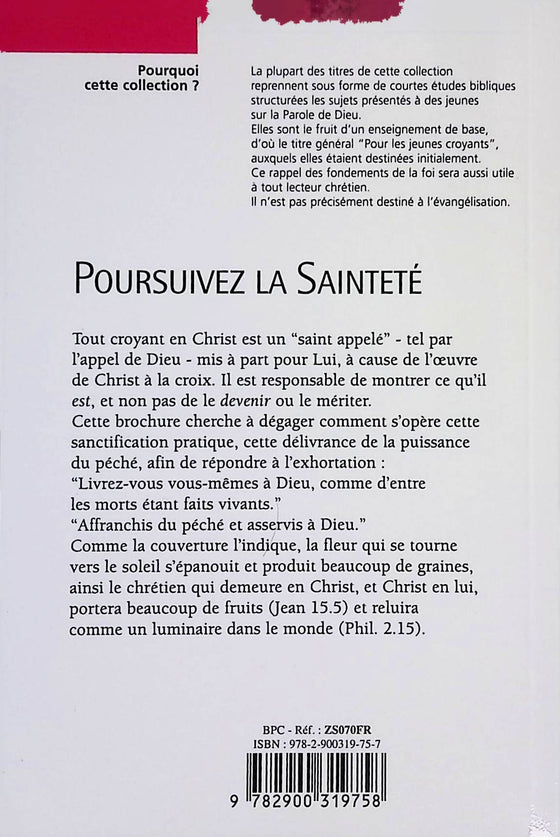 Poursuivez la sainteté