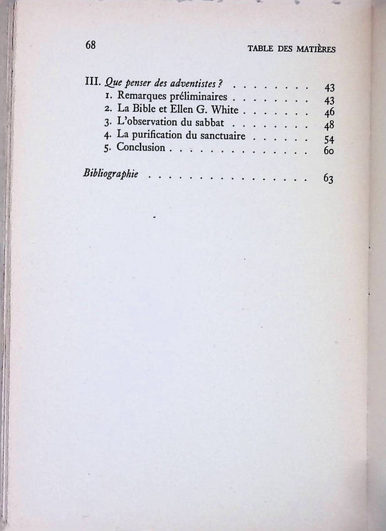 Les adventistes du septième jour
