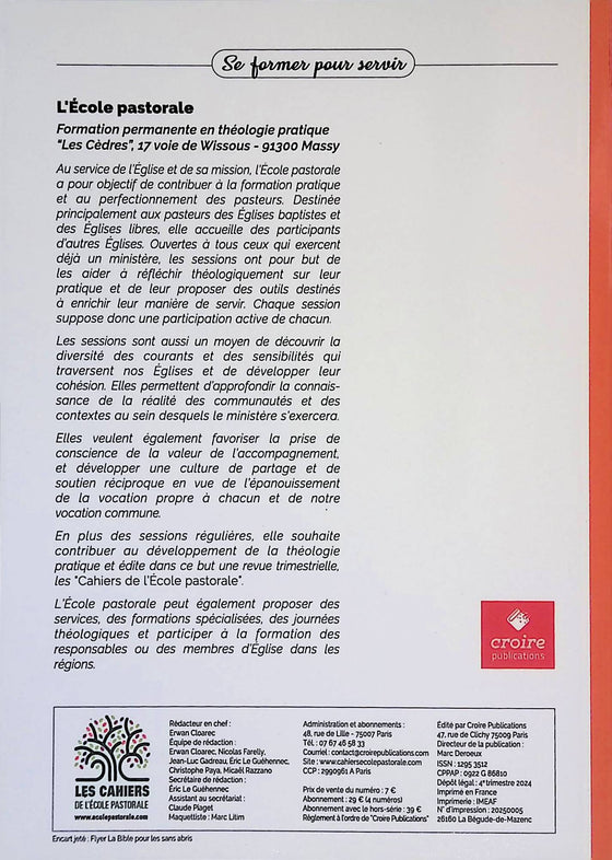 Les cahiers de l'ecole pastorale - 134