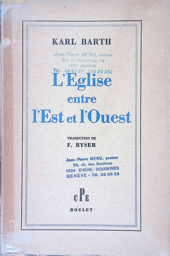 L'Eglise entre l'Est et l'Ouest