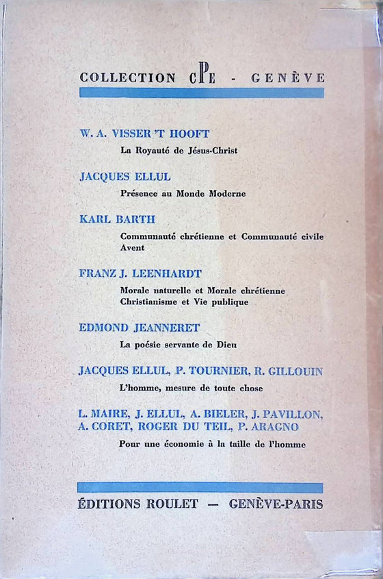 L'Eglise entre l'Est et l'Ouest