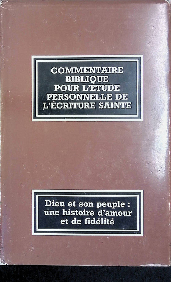 Commentaire biblique pour l'étude personnelle de l'Ecriture Sainte