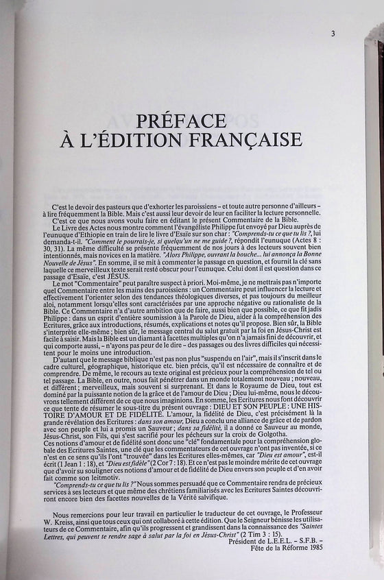Commentaire biblique pour l'étude personnelle de l'Ecriture Sainte
