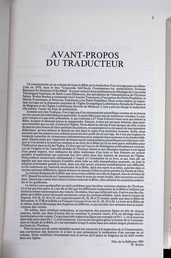 Commentaire biblique pour l'étude personnelle de l'Ecriture Sainte