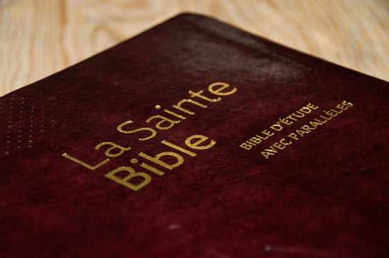 Bible d´étude NEG avec parallèles Bordeaux souple Tranche dorée avec onglets