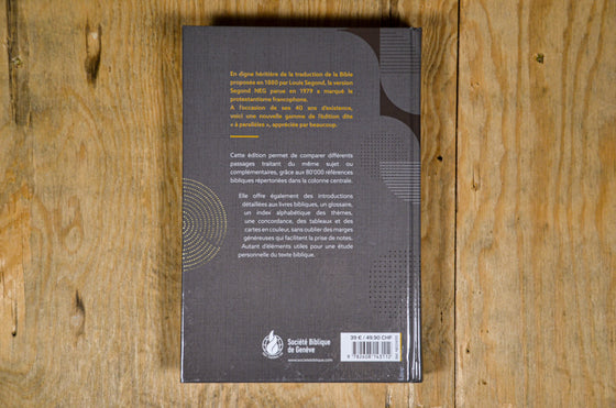 Bible d´étude NEG avec parallèles Grise noire rigide