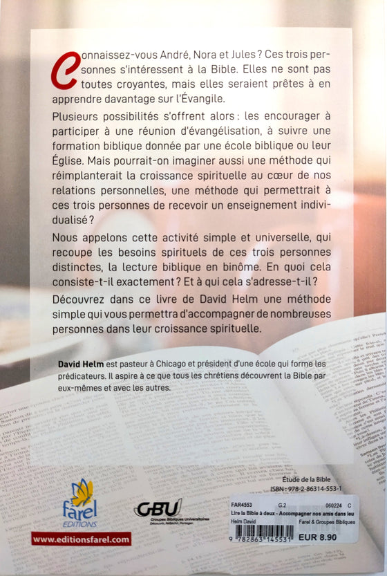Lire la Bible à deux : Accompagner nos amis dans leur découverte de la Bible
