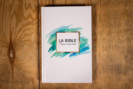 Bible Segond 1910 Femmes à son écoute Blanche déco aqua et or rigide