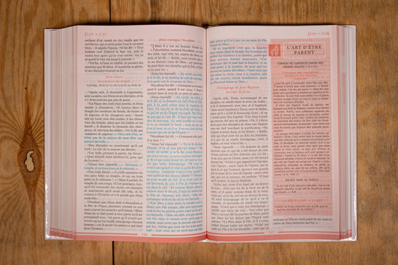 Bible Segond 1910 Femmes à son écoute Blanche déco aqua et or rigide