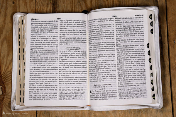 Bible Segond 1910 gros caractères Blanche cuir souple Tranche dorée av ...