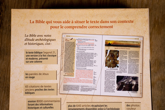 Bible d´étude Segond 21 archéologique Noire cuir souple