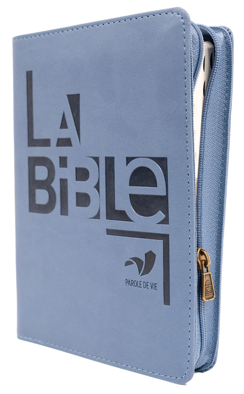 Bible PDV (Parole de vie) Bleue avec zip et onglets