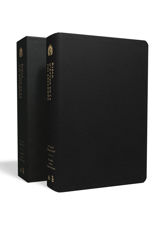 Bible d’étude de la foi réformée (Luxe noir, cuir véritable)