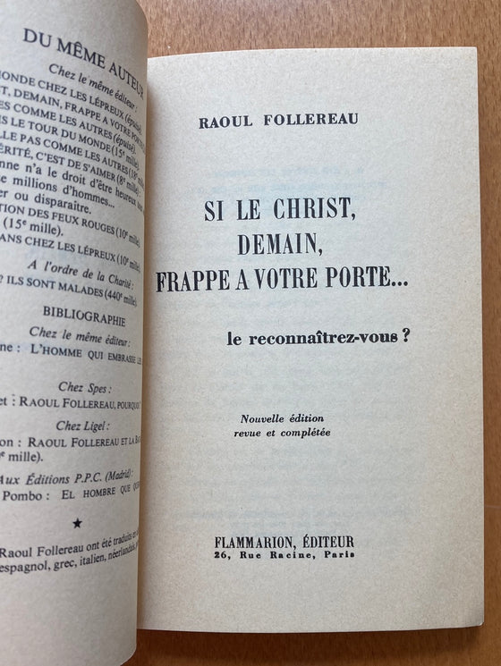 Si le Christ demain frappe à votre porte le reconnaîtrez-vous ?