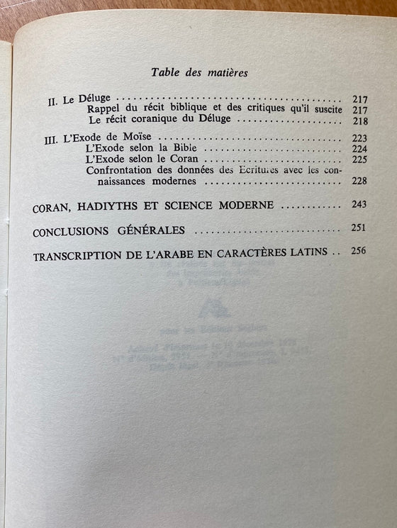 La Bible le Coran et la science