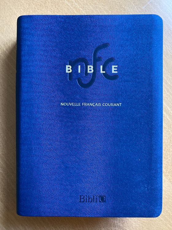 Bible NFC (Nouvelle Français Courant) gros caractères Bleue semi-rigide Tranche dorée
