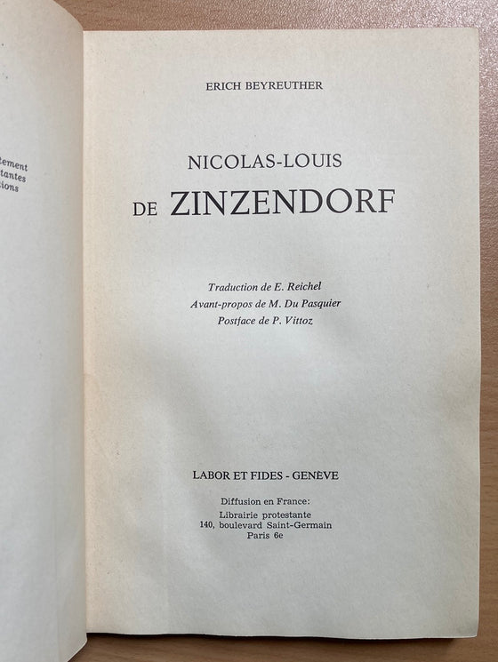 Zinzendorf, L’apôtre de l’unité