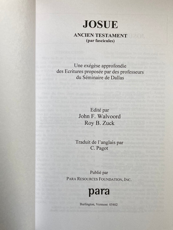 Commentaire biblique du chercheur, Josué, Juges & Ruth