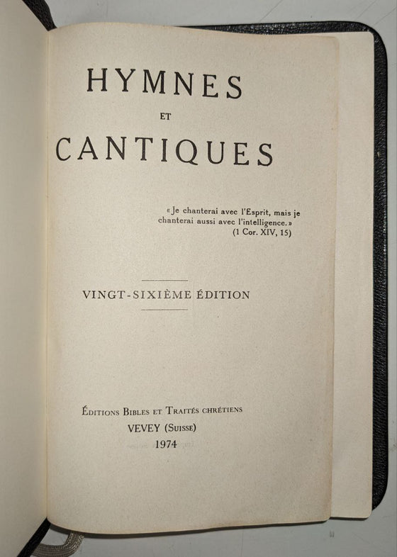 Hymnes et Cantiques (26e édition - 1974) avec Cantiques d'appel