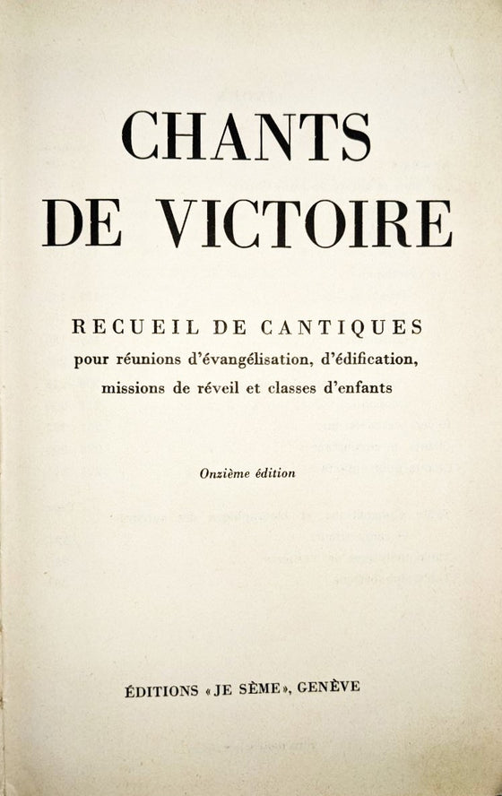 Chants de victoire (11e édition)