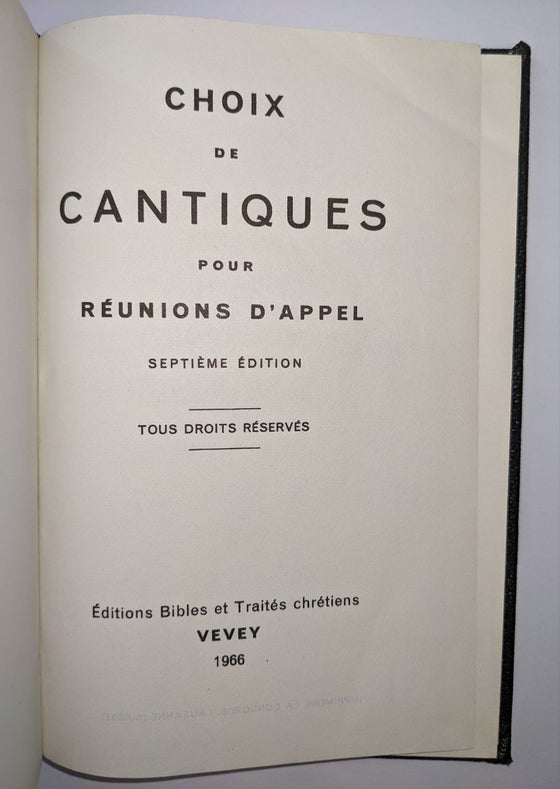 Cantiques d'appel (7e édition)