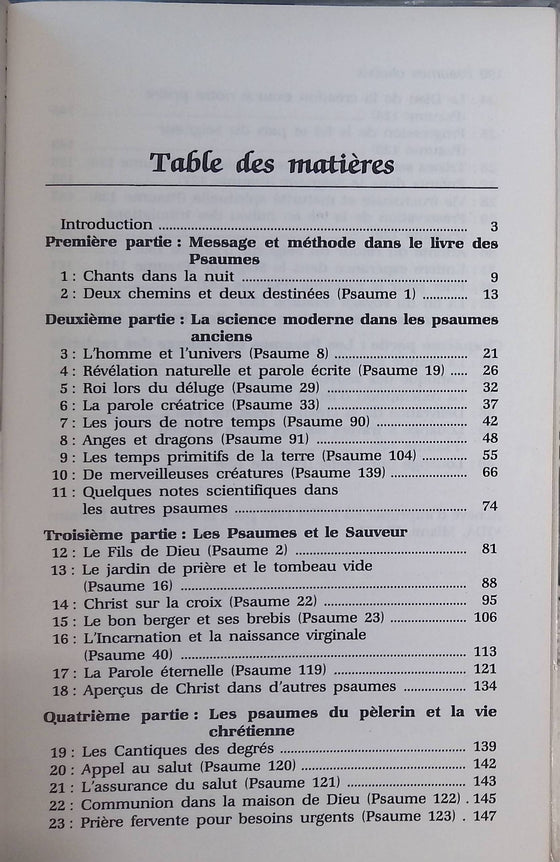Psaumes choisis