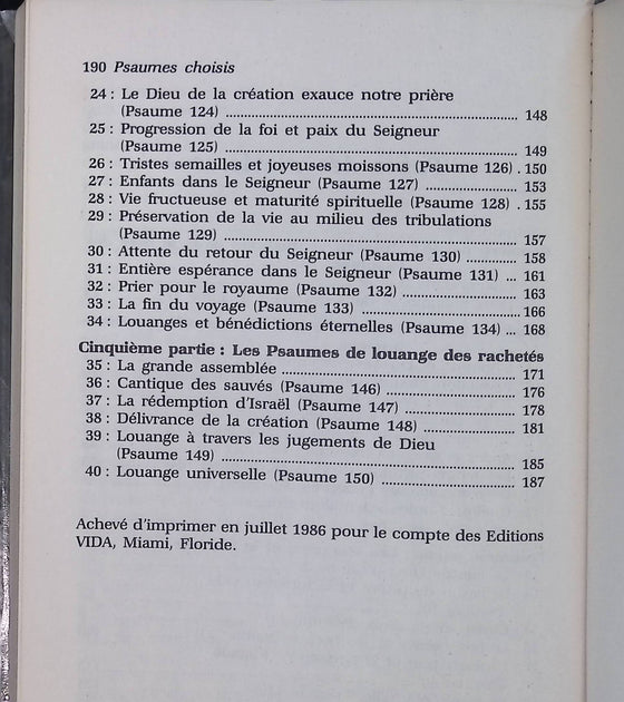 Psaumes choisis