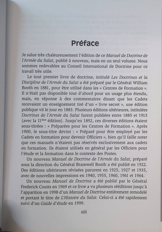 Manuel de doctrine de l'armée du salut